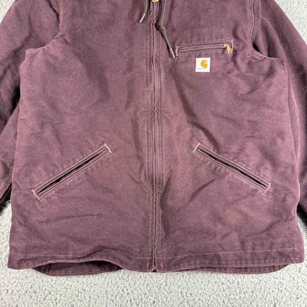 Carhartt For Women Medium Sherpa Fleece Lined Hooded Jacket Purple WJ141DWN - Picture 3 of 10
